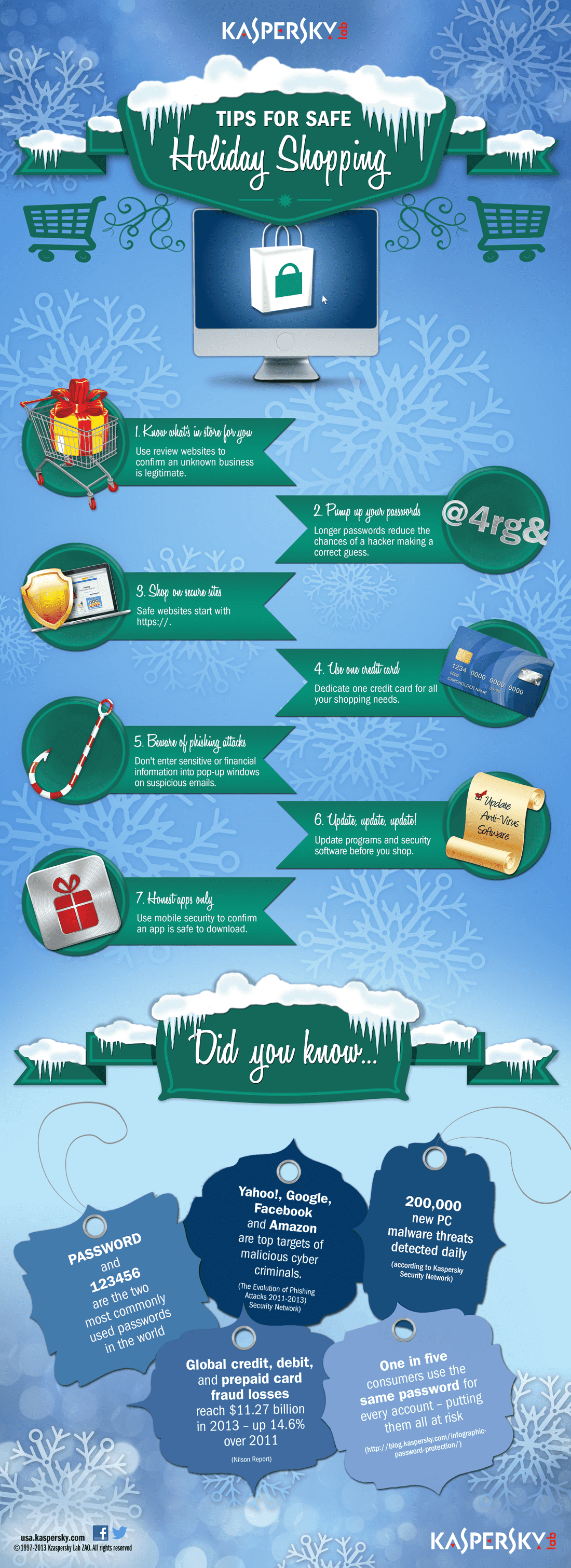 Learn more about staying safe and secure when shopping online for the holidays Infographic: Online Shopping Security Tips for the Holidays